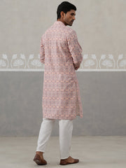Printed and Emrbroidered Kurta Pyjama Set ( JOKP P 5314 P 5314Peach ) [FF] [C-10]