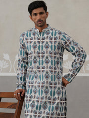 Silk Blend Woven Design Kurta Pyjama Set (JOKP P 5315 Blue ) [FF] [A-1-4]