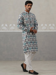 Silk Blend Woven Design Kurta Pyjama Set (JOKP P 5315 Blue ) [FF] [A-1-4]