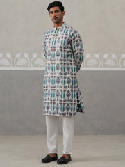 Silk Blend Woven Design Kurta Pyjama Set (JOKP P 5315 Blue ) [FF] [A-1-4]