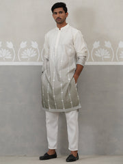 Silk Blend Mirror Work Kurta Pyjama Set ( JOKP P 5327Grey ) [FF] [B-1-2]