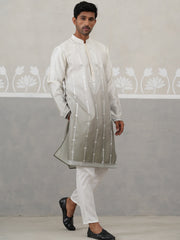 Silk Blend Mirror Work Kurta Pyjama Set ( JOKP P 5327Grey ) [FF] [B-1-2]