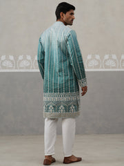 Silk Blend Kurta Pyjama Set ( JOKP P 5328 P 5328Peacock )
