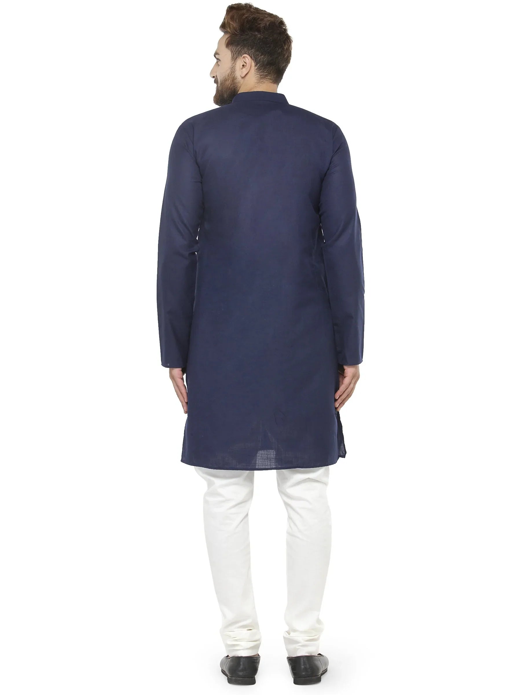 Navy Blue Cotton Kurta Pajama Set - Mens Kurta Pajama for all ...