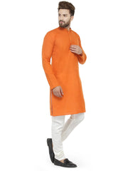 Orange & White Solid Kurta with Churidar ( JOKP 532 Orange )-JOKP-532