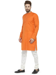 Orange & White Solid Kurta with Churidar ( JOKP 532 Orange )-JOKP-532