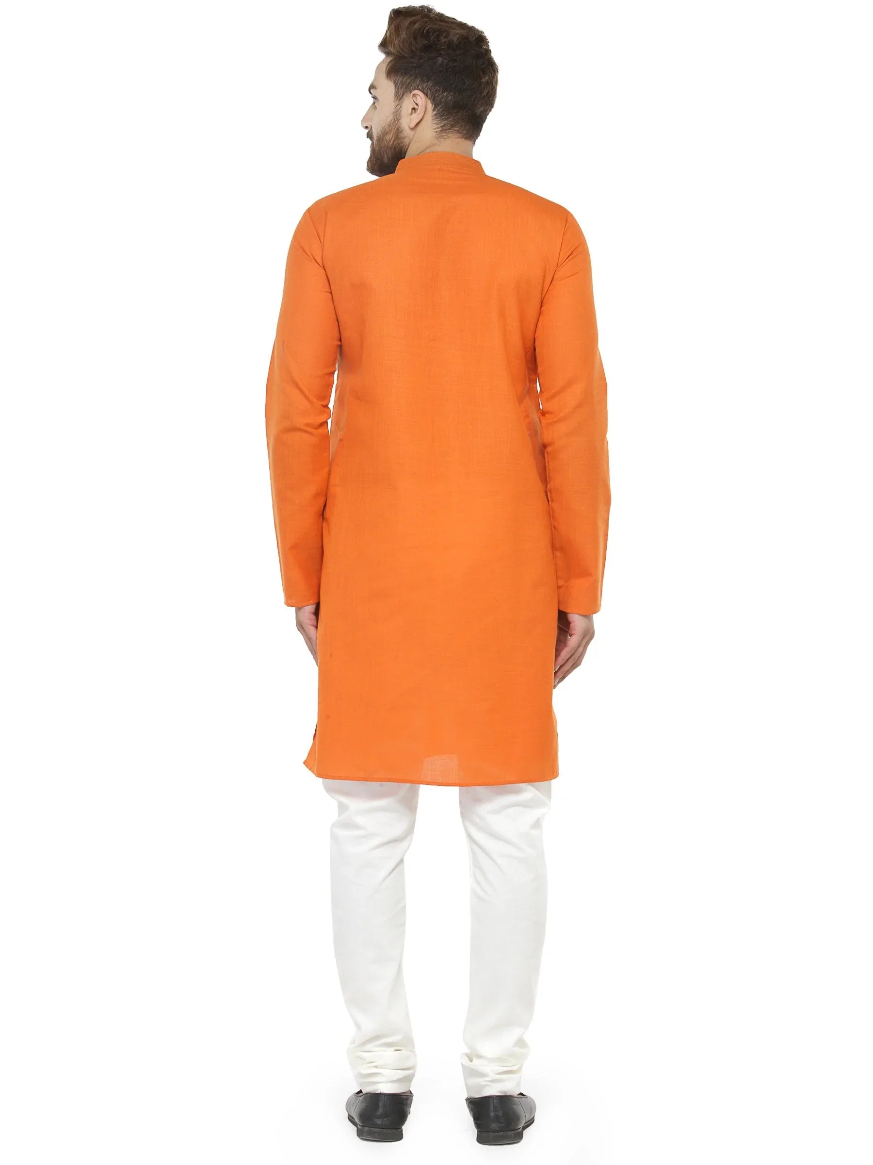 Orange Cotton Kurta Pajama Set - Mens Kurta Pajama for all Occ...
