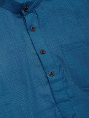 Men's peacock Cotton Solid Kurta Only