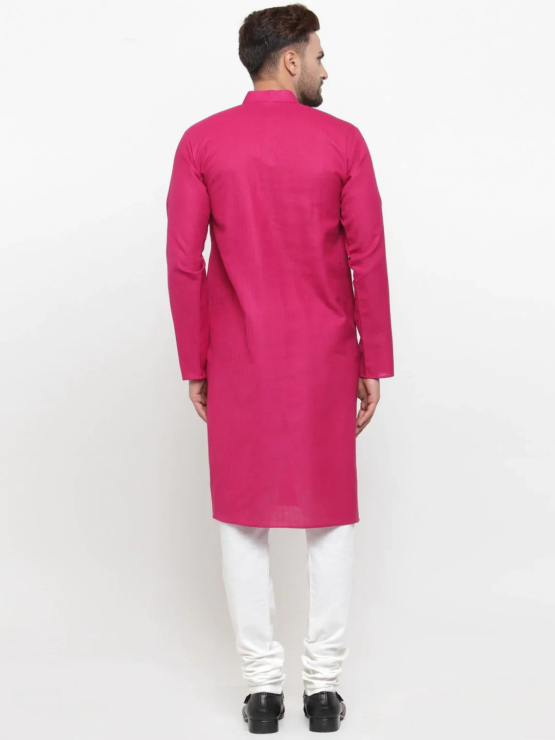 Pink Cotton Kurta Pajama Set - Solid Mens Kurta Pajama