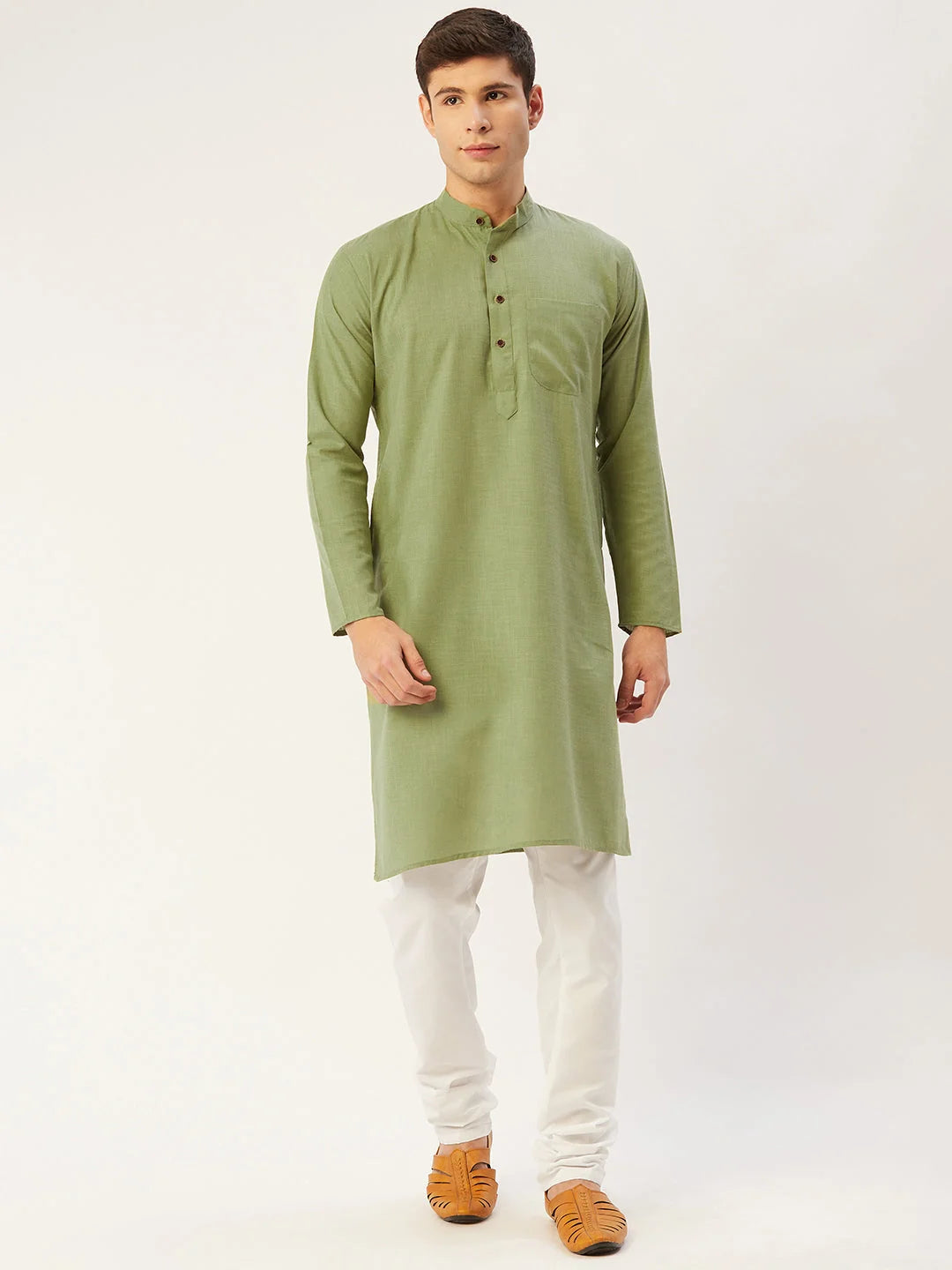 Men's Pista Cotton Kurta | Stylish Indian Kurta for Men