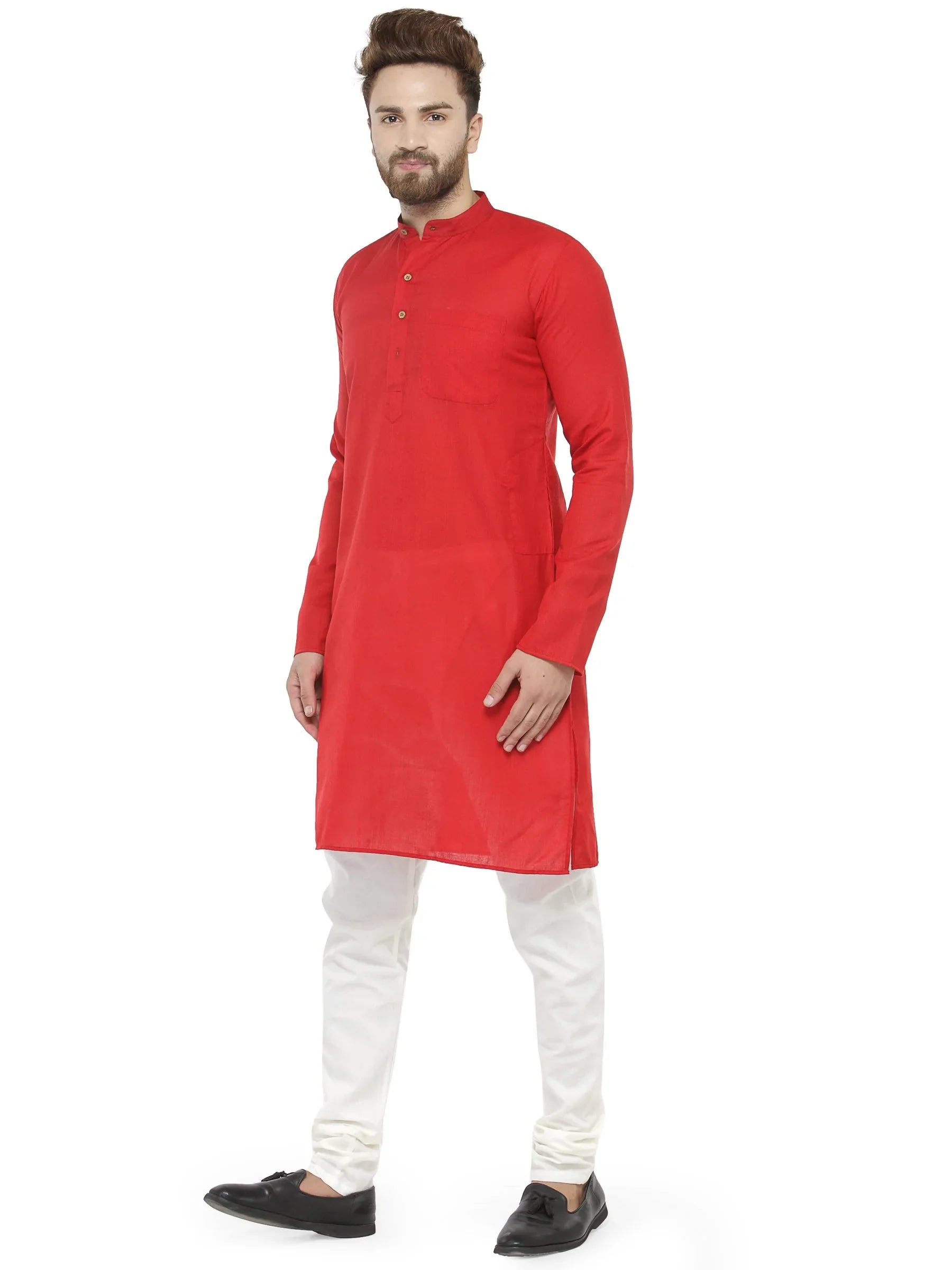 Red Cotton Kurta Pajama Set - Mens Kurta Pajama for all Occasions