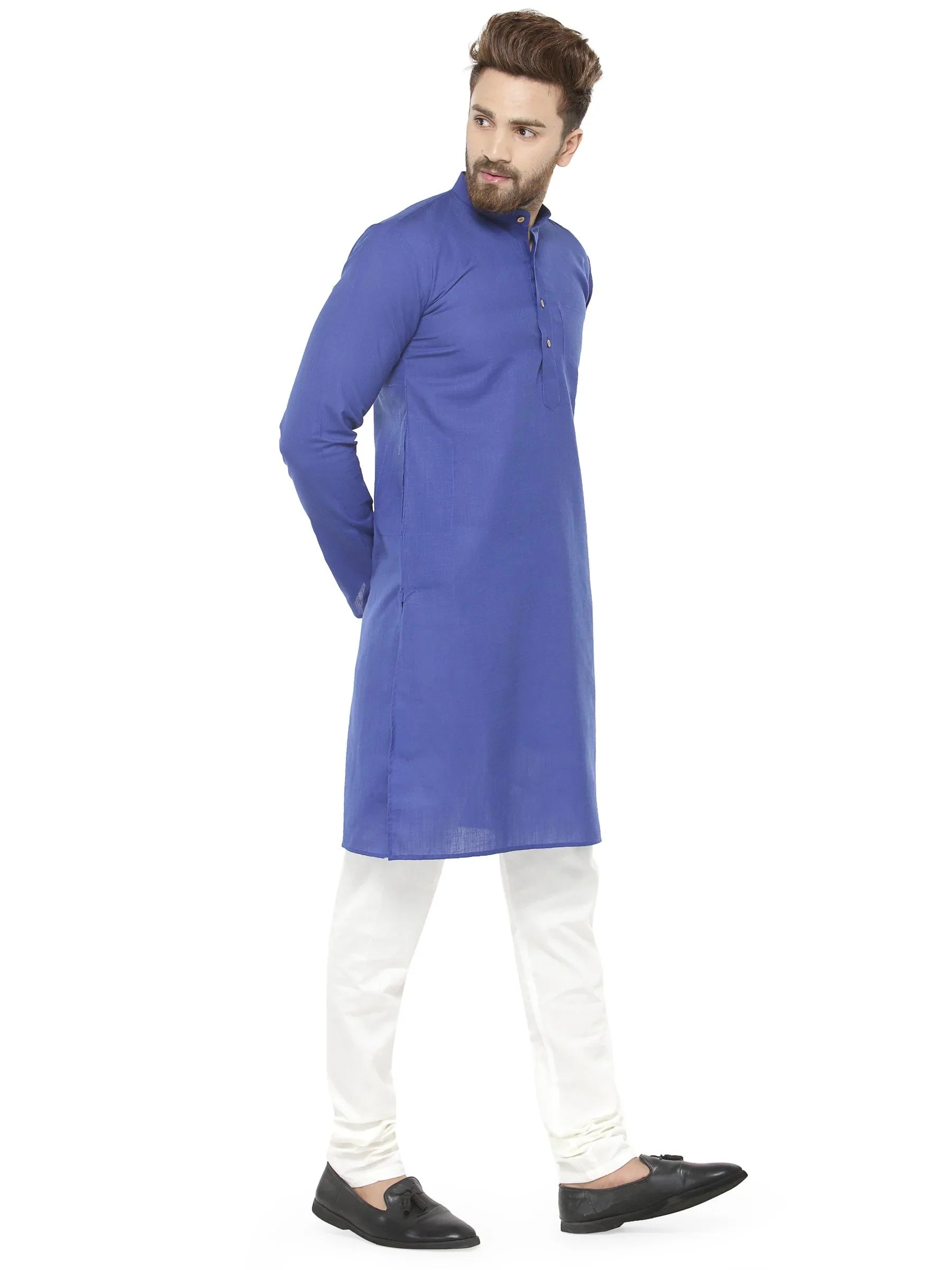 Royal Blue Cotton Kurta Pajama Set - Mens Kurta Pajama for all...