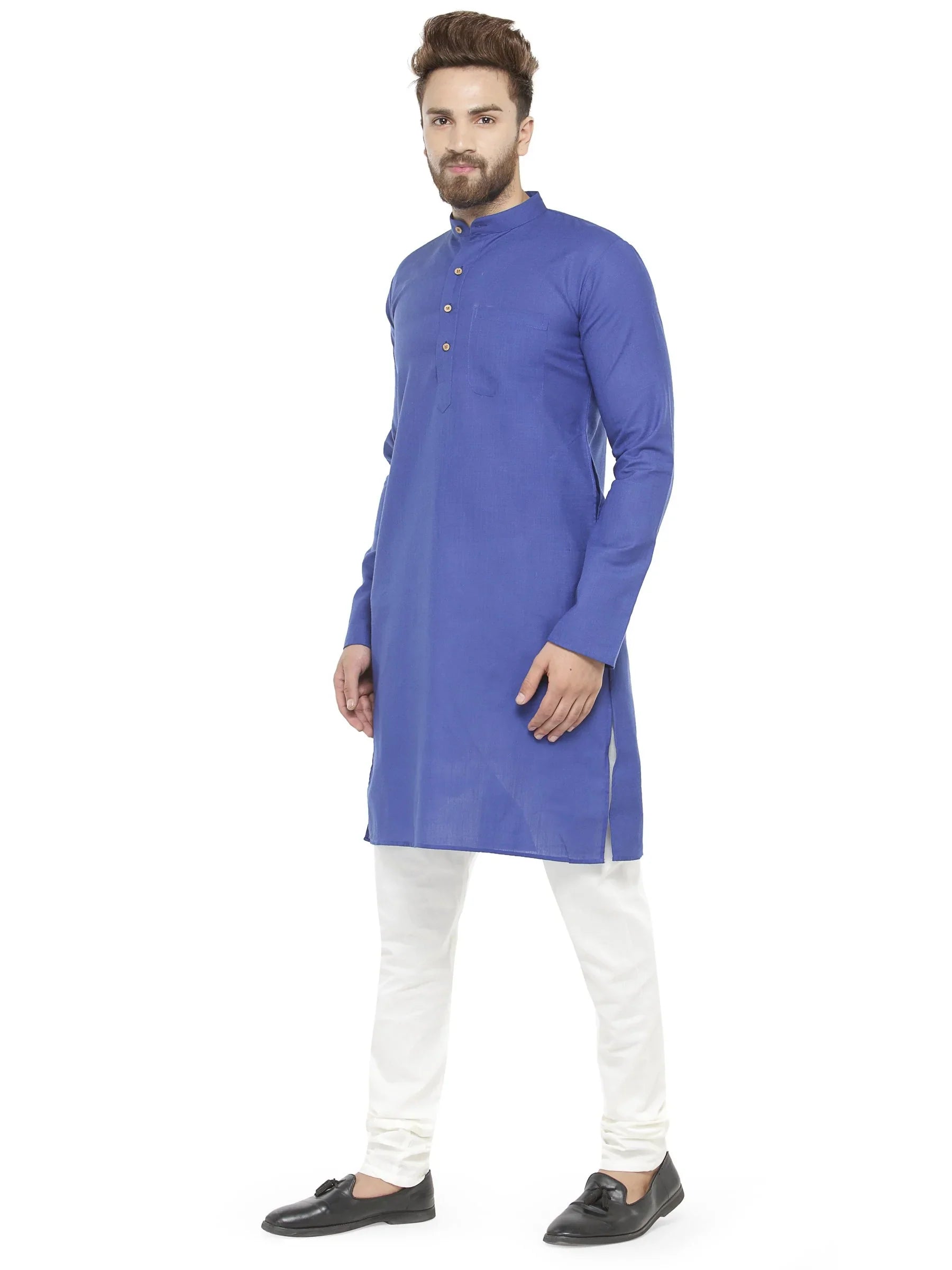 Royal Blue Cotton Kurta Pajama Set - Mens Kurta Pajama for all...