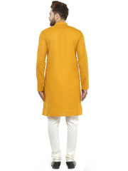 Yellow & White Solid Kurta with Churidar ( JOKP 532 Yellow )-JOKP-532