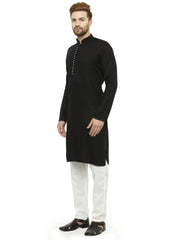 Men Black Solid Kurta Only ( KO 546Black )-KO-546