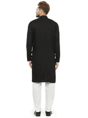 Men Black Solid Kurta Only ( KO 546Black )-KO-546
