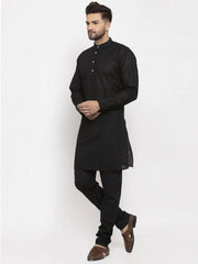 Men Black Chikan Kurta Only ( KO 561 Black )-KO-561