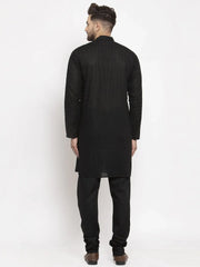 Men Black Chikan Kurta Only ( KO 561 Black )-KO-561