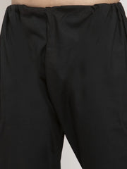 Men Black Chikan Kurta with Churidar ( JOKP 561 Black )-JOKP-561