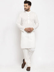 Men Cream Chikan Kurta Only ( KO 561 Cream )-KO-561