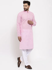 Men Pink Chikan Kurta Only ( KO 561 Pink )-KO-561