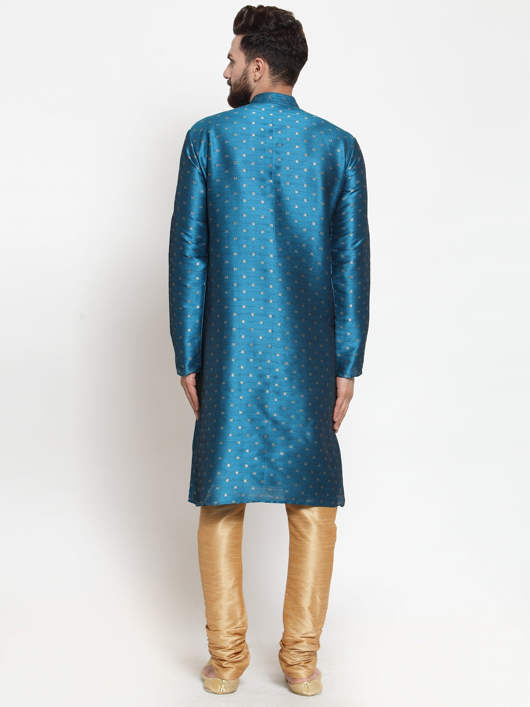 Sky Blue Mens Kurta Pajama Set - Solid Cotton Kurta Pajama