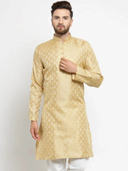 Men Golden Self Design Kurta Only ( KO 568 Golden )-KO-568