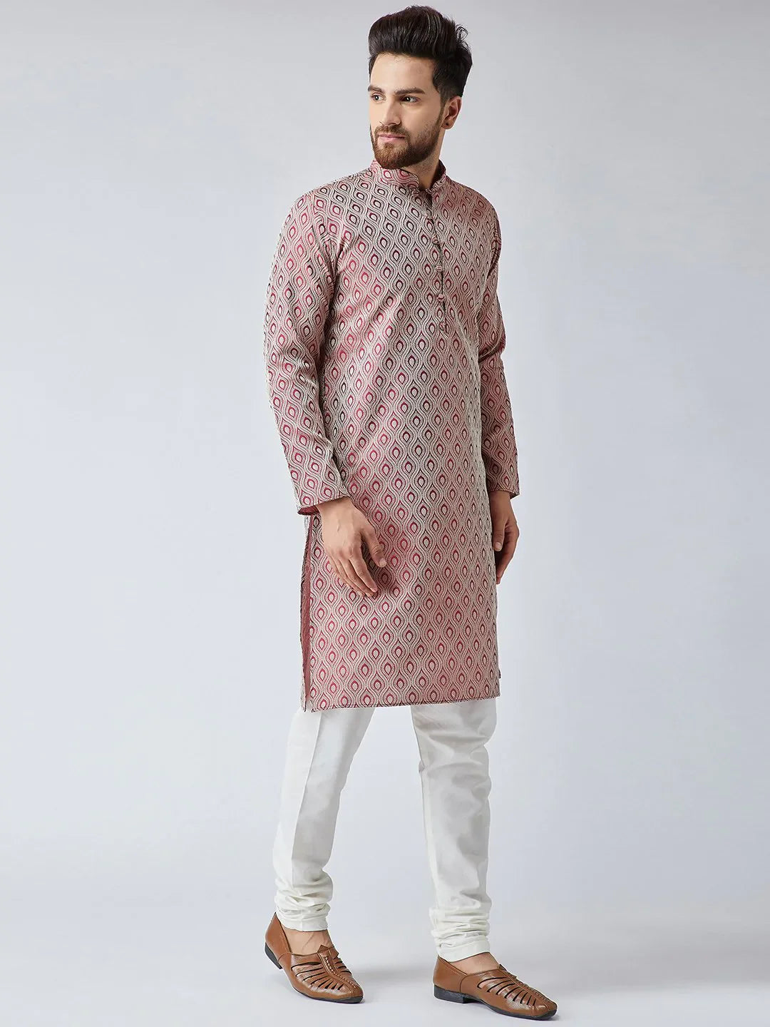 Maroon Cotton Kurta Pajama Set - Mens Kurta Pajama Collection