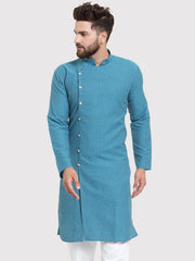 Men Green Self Design Kurta Only ( KO 572 Green )-KO-572