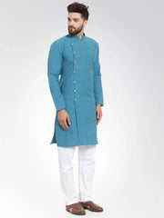 Men Green Self Design Kurta Only ( KO 572 Green )-KO-572