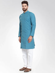 Men Green Self Design Kurta Only ( KO 572 Green )-KO-572