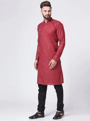 Men Maroon Solid Kurta Only ( KO 576 Maroon )-KO-576