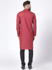 Men Maroon Solid Kurta with Churidar ( JOKP 576 Maroon )-JOKP-576