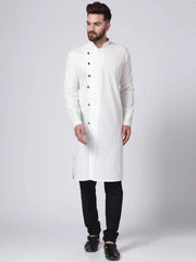 Men White Solid Kurta Only