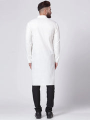 Men White Solid Kurta with Churidar ( JOKP 576 White )-JOKP-576