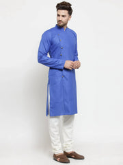 Men Royal-Blue Solid Kurta Only ( KO W 576 Blue )-KO-W-576