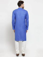 Men Royal-Blue Solid Kurta Only ( KO W 576 Blue )-KO-W-576