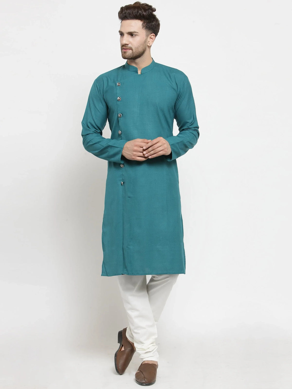 Men Green Solid Kurta Only ( KO W 576 Green )-KO-W-576
