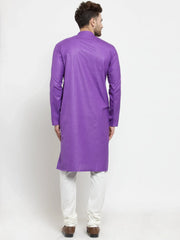 Men Purple Solid Kurta Only ( KO W 576 Purple )-KO-W-576