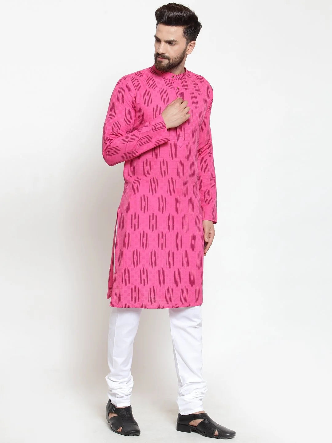 Buy Men Pink Printed Kurta Only | Indian Kurta for Men