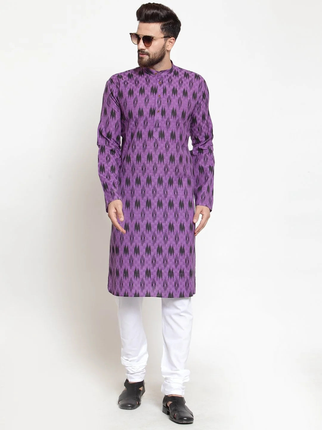 Men Purple Printed Kurta Only | Buy Indian Kurta Online