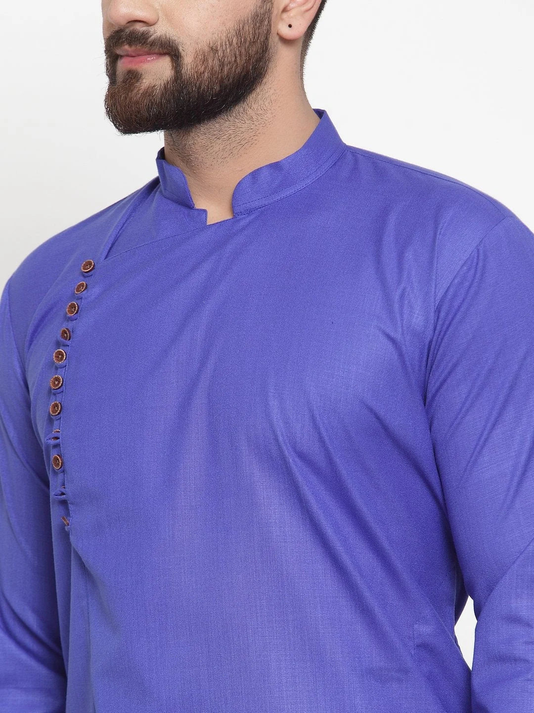 Royal Blue Cotton Kurta Pajama Set for Men | Ethnic Wear