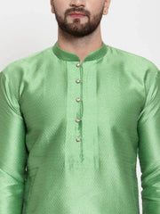 Men Green & White Self Design Kurta with Churidar ( JOKP 589 Green )-JOKP-589