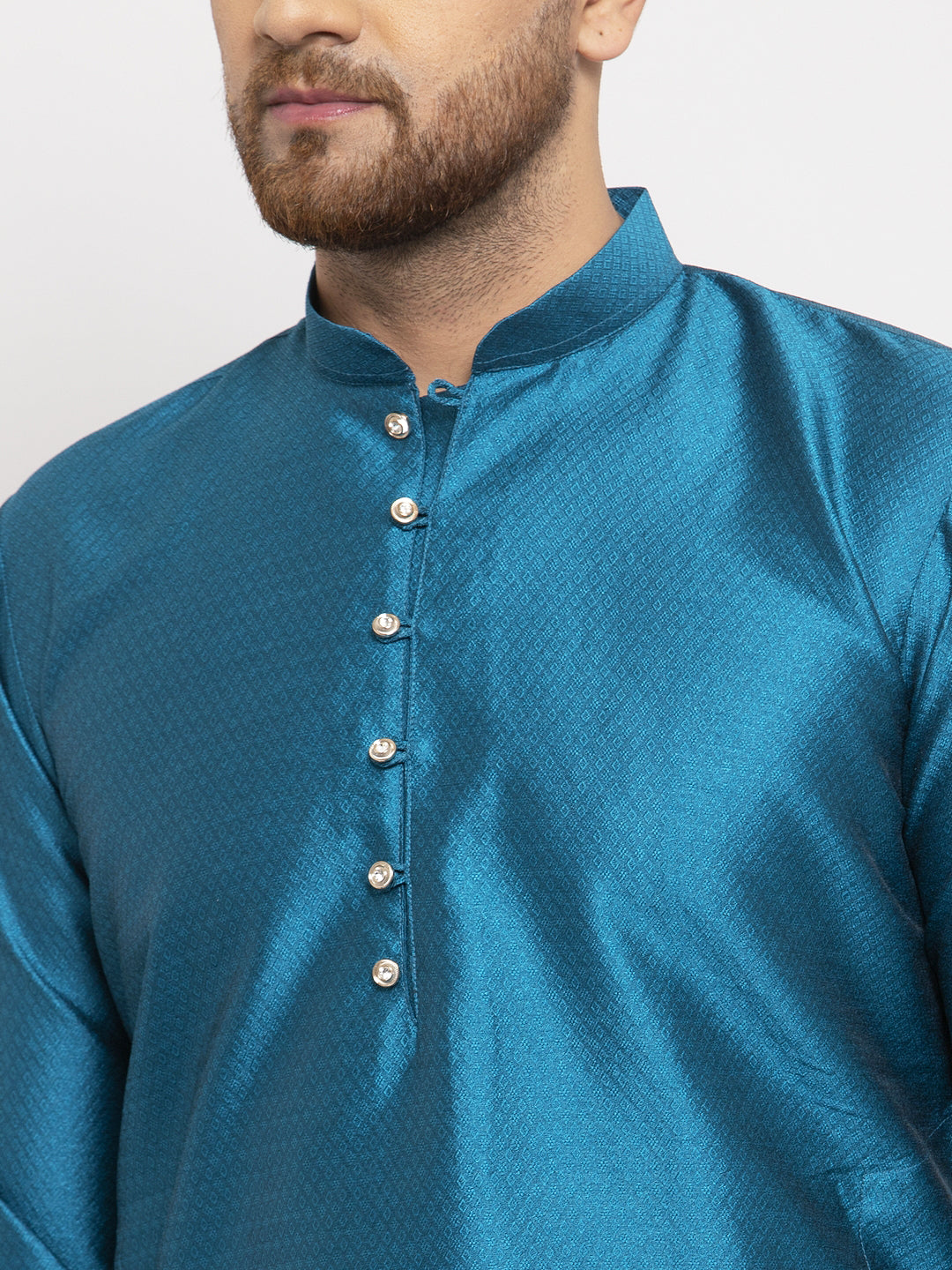 Peacock Jacquard Mens Kurta Pajama Set | Kurta Pajama