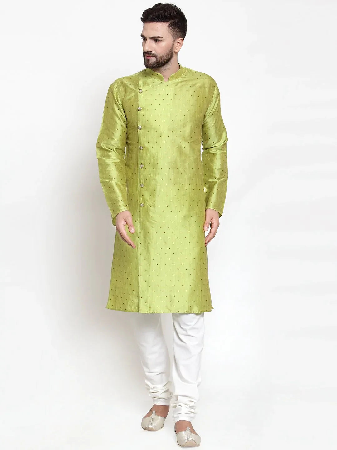Light Green Kurta Pajama Set - Designer Mens Kurta Pajama