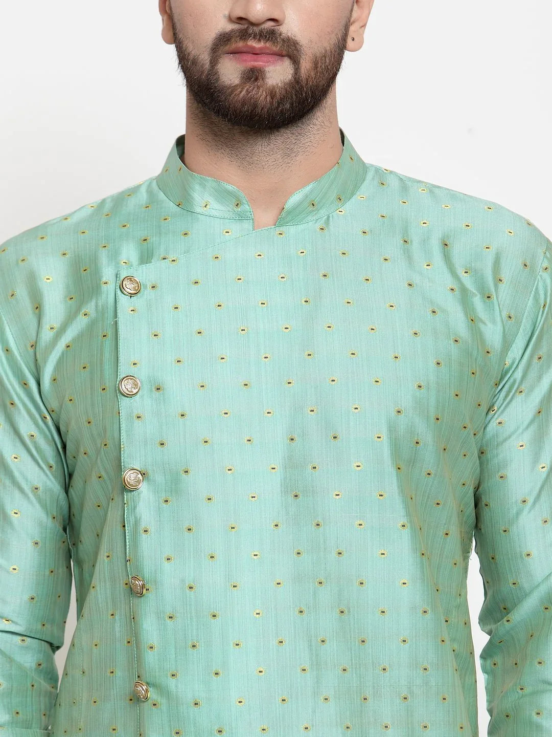 Sky Blue Kurta Pajama Set - Cotton Mens Kurta with Churidar