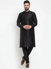 Men Black Solid Kurta Only Assorted
