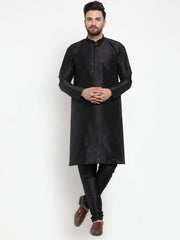 Men Black Solid Kurta Only Assorted