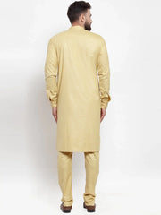 Men Beige Solid Kurta with Churidar ( JOKP 592 Beige )-JOKP-592
