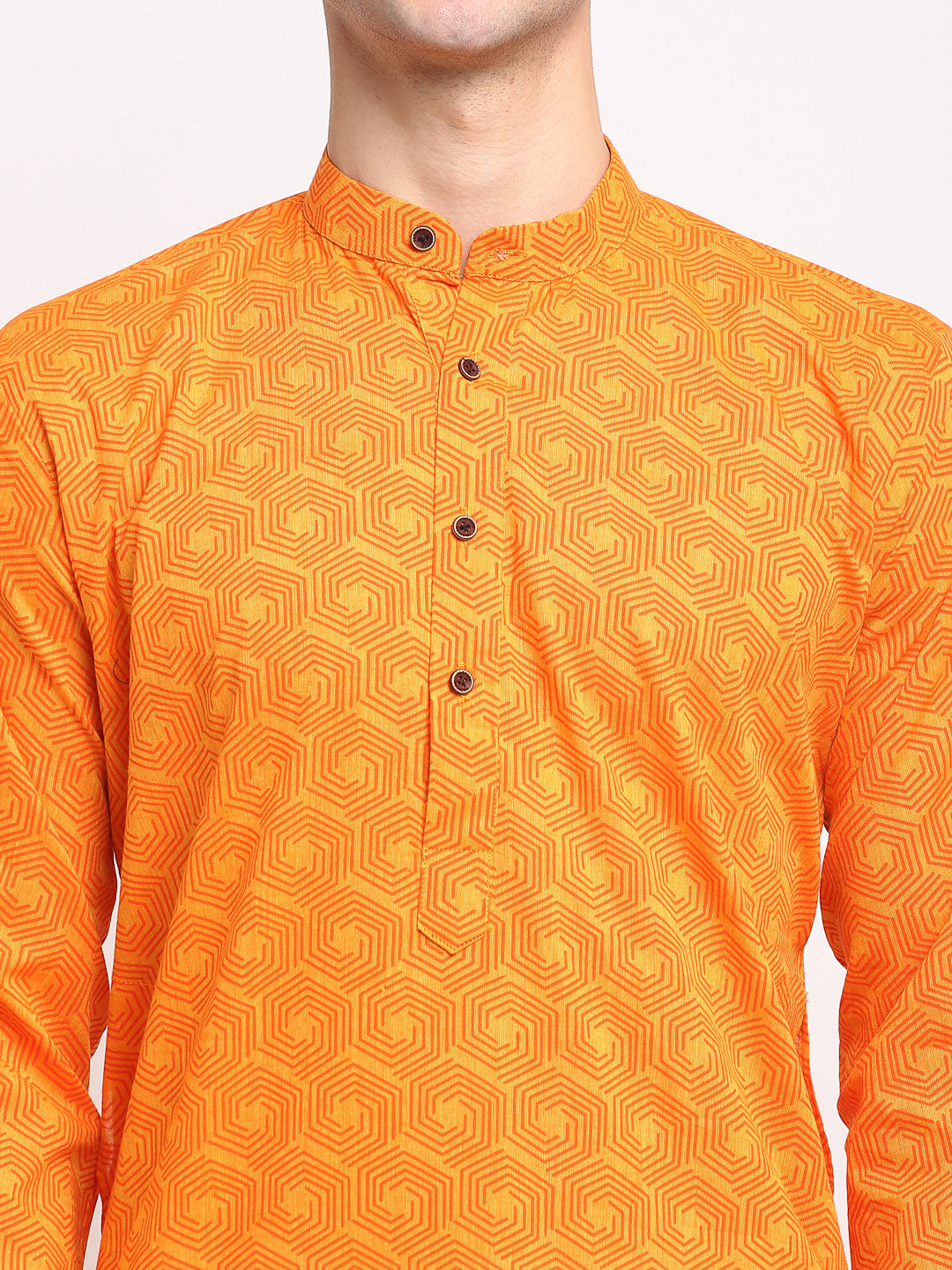 Yellow Cotton Kurta Pajama Set - Buy Mens Kurta Pajama Online